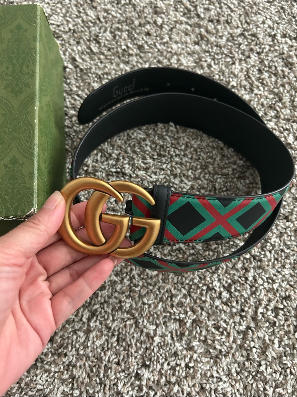 Gucci GG belt med memorable buckle